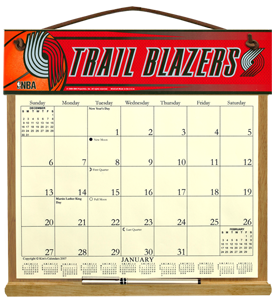 Portland Trail Blazers Calendar Holder